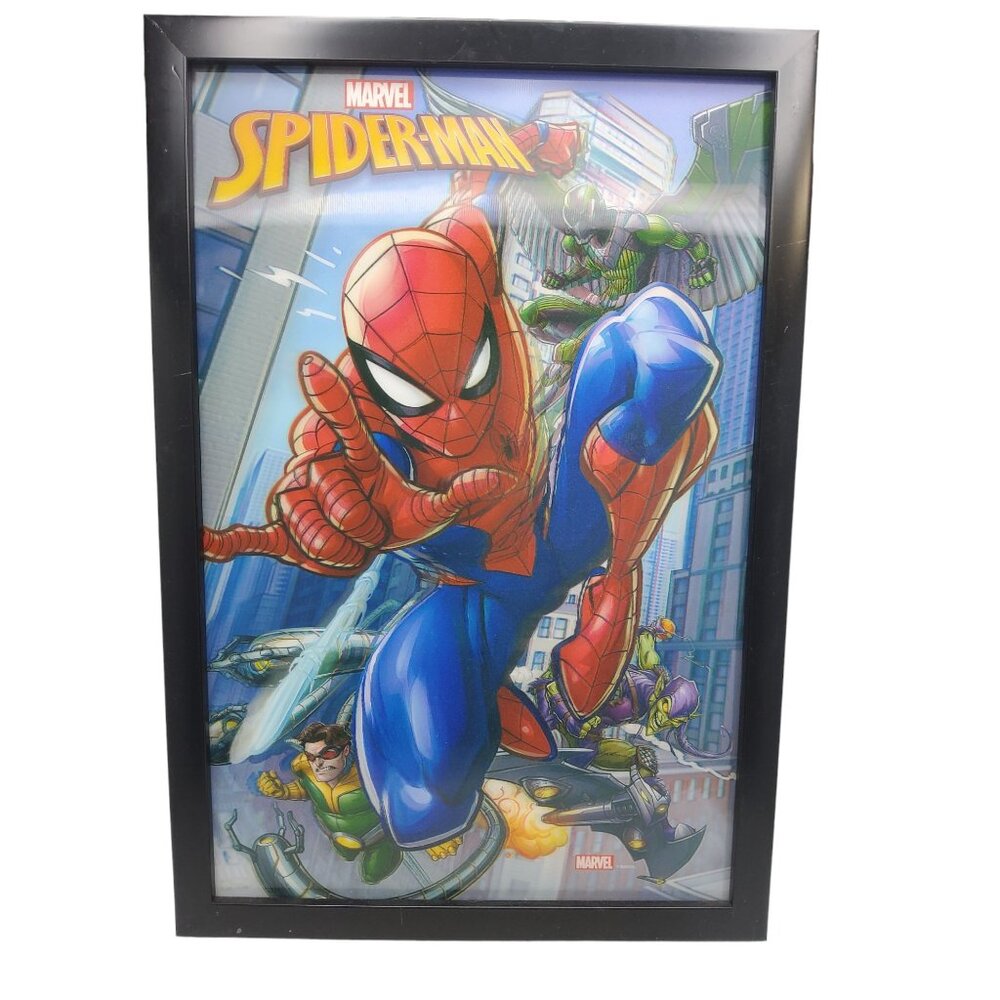 open road marvels avengers spiderman lenticular 3-d wall art
